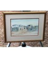 SHELLEY WILSON Original MODERN TAOS PUEBLO ADOBE LANDSCAPE PLEIN AIR WAT... - $925.94 CAD