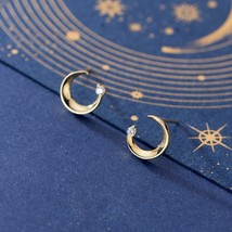 La Monada Beautiful Moon Stud Earrings For Women Silver 925 Minimalist Fine Wome - £8.39 GBP