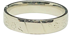 Vintage Sterling Silver Bangle CRAFTMERE CO  Hinge Open 14.8 MM Engraved... - $63.39