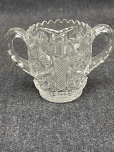 2-1/2&quot; clear fluted sawtooth glass toothpick holder - $9.90