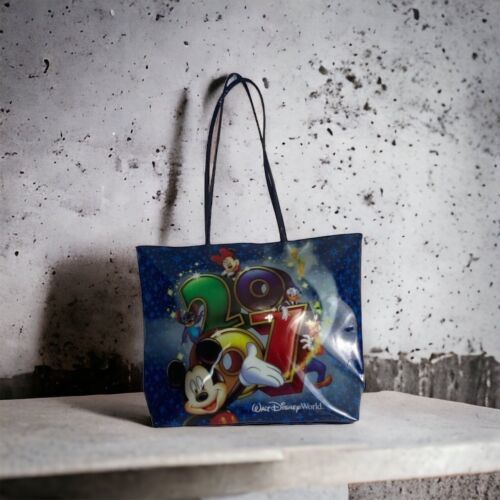 Walt Disney World Mickey Mouse 2007 Official Vinyl Tote Purse Zipper BAG Plastic - $16.64