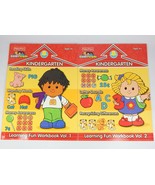 Fisher-Price:  KINDERGARTEN LEARNING FUN WORKBOOK Vol. 1 &amp; 2, 2 Book Set... - $5.69