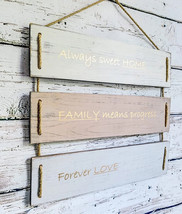 &quot;Always Sweet Home, Family Means Progress, Family Love&quot; Wall Decor NEW - £22.92 GBP