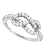 10k White Gold Womens Round Diamond Infinity Knot Woven Ring 5/8 Cttw - £560.10 GBP