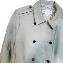Liz Claiborne Grey Jacket Trench Coat Size Large - £35.52 GBP