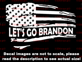 Distressed Flag Let&#39;s Go Brandon Decal Bumper Sticker Made in the USA Joe Biden - £5.61 GBP+