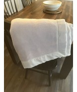 EUC Vintage Lavender Fleece Acrylic Baby Blanket Nylon Trim 42x42 - $532.00 MXN