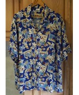 VTG Disney Store Men XL Mickey Minnie Mouse Hawaiian Aloha Postcard Shir... - $59.14 CAD