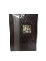 BURNES OF BOSTON Photo Picture Album ~Brown Woven Faux Leather, Holds 240 photos - £15.60 GBP