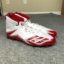 Adidas Mens Football Cleats 16 White Red Shoe Lacrosse Freak High Lace Up U4 - $24.98