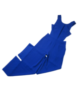 NWT BCBG MaxAzria Rossana in Royal Blue Satin Wide Leg Cutout Jumpsuit 0 x 32 - $82.00