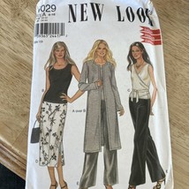 New Look #6029 Misses 6-16 Tank Top, Wrap Top, Knit Coat, Skirt, Pants UNCUT FF - $15.88