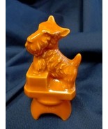 Boyd Art Glass Ceramic Pie Bird Vent Scotty Dog Rare Orange - £47.85 GBP