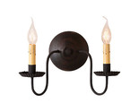 &quot;ASHFORD&quot; Wall SCONCE WOOD &amp; METAL LIGHT Handcrafted Distressed, BLACK - £133.64 GBP