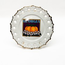 Georgia US Souvenir Collector Plate 8.5&quot; Fruit Oranges Flowers Vintage - $249.84 MXN