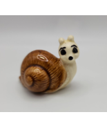 Vintage Miniature Bone China Snail w/ Brown Shell 1.5&quot; - £7.75 GBP