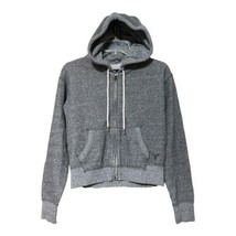 AE American Eagle Juniors Gray Full Zip Crop Hooded Jacket Size Small - £10.25 GBP