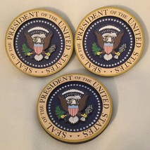 3 President White House Eagle Seal Magnet Wood Carved Democrat Republican Dar - £10.39 GBP