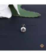 Single Invisible Set 14K Gold Round Moissanite Stud | Minimalist Stud Pi... - $3,579.42 MXN