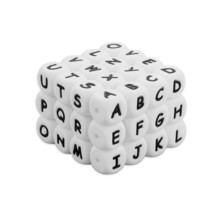 52 Pieces Silicone Letter Beads 12Mm Square Silicone Beads A-Z Alphabet Beads Fo - £12.70 GBP