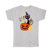 Black Cat Halloween : Gift T-Shirt Pumpkin Trick or Treat Bat Kids Broom Witch - £19.97 GBP