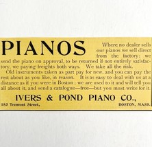 Ivers And Pond Piano Co 1894 Advertisement Victorian Musical Instrument ... - $165.73 MXN