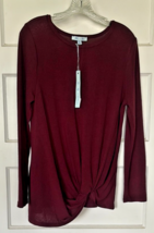 She &amp; Sky Women&#39;s Burgundy Long Sleeve Knit Top Size L - $20.10