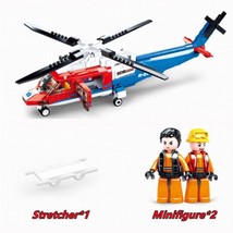 Sea Army Rescue Helicopter Building Blocks Military MOC Brick Model Kids DIY Toy - £35.02 GBP