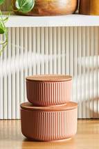 Massimo Set of 2 Round Jars/Storage Containers Powder - £14.89 GBP