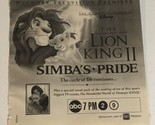 Lion King Simba’s Pride Tv Guide Print Ad Sebastian Spence TPA11 - $5.93