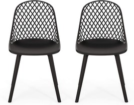 Christopher Knight Home Delora Outdoor Dining Chair (Set Of 2), Black - £109.47 GBP