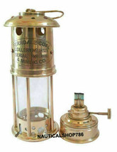 Brass Full Working 7&quot; Inch Miner Lamp Maritime Ship Boat Oil Lantern Home Decor - £58.63 GBP