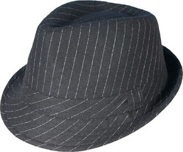Unisex Striped Wool Poly Blend H707D Black Trilby Fedora Hat - £18.99 GBP+