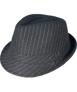 Unisex Striped Wool Poly Blend H707D Black Trilby Fedora Hat - $32.58 CAD+