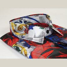Men's Sports Shirt By Barocco Fashion Printed Long Sleeves Soft Feel EFS78 Multi image 5