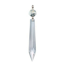12pcs Crystal Clear 76mm Icicle U-Drop Faceted Prisms w/Octagon Bead Bowtie Pins - £15.22 GBP