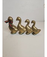 Vnt Brass Geese Ducks Four In A Row - £14.74 GBP