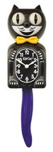 Black Kit-Cat Klock  Yellow Bow  Purple Tale Clock (15.5″ high) - $89.95