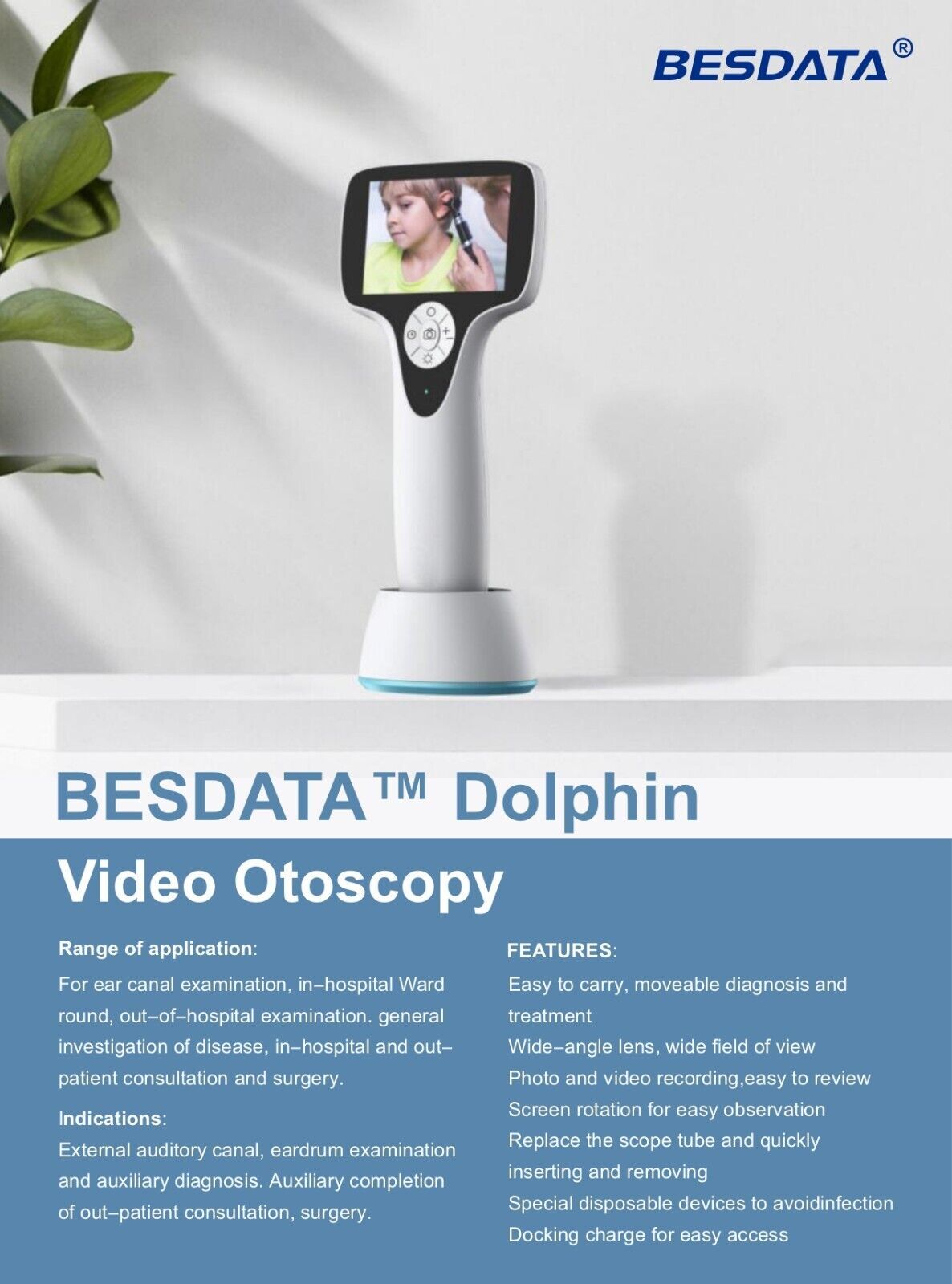 Besdata Video Otoscope Ear Camera Digital Ophthalmoscope Inspection ENT USB - $1,104.23