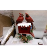 Evergreen &quot;Resin LED Mailbox With Cardinals&quot; 10&quot;H Figurine NWT - $555.84 MXN