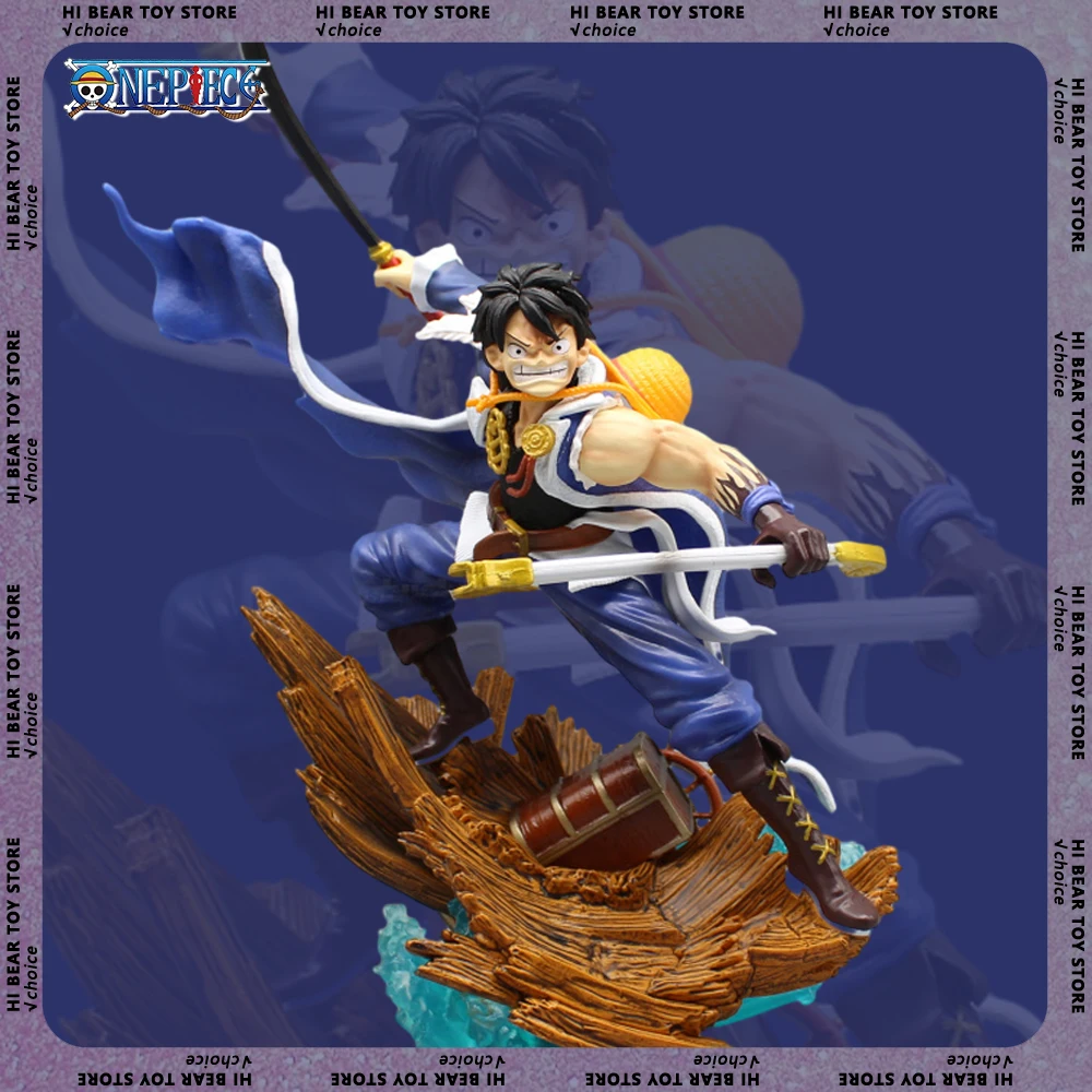 One Piece Anime Figures Luffy Straw Hat 28cm Figurine Pvc Action Model Statue - £36.35 GBP+