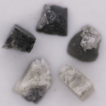 2.29 Ctw 5 Piece Natural Rough Loose Diamond African Raw Silver Black Diamond - £69.24 GBP