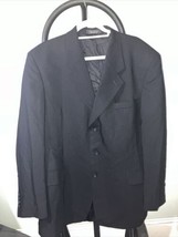 Gianfranco Ruffini Italy 100% Wool Black Blazer Sport Jacket Size 44R - £9.29 GBP