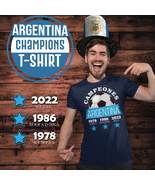Argentina Three-Time Champions FIFA World Cup 1978 1986 2022 Navy T-Shirt - £18.11 GBP+