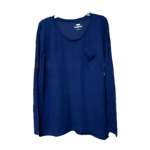 Old Navy Womens Blue Heather Boyfriend Pocket Long Sleeve Tee T-shirt Me... - $15.43