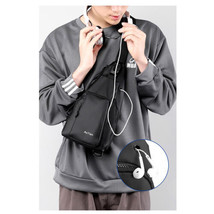 Men Shoulder Bag Sling Crossbody Chest Nylon Travel Outdoor Satchel Back... - £20.53 GBP