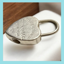 Tiffany & Co. Please Return to Sterling Silver 925 Heart Padlock Charm Pendant image 8