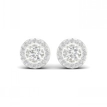 14K White Gold 1/2ct TDW Diamond Halo Stud Earrings - £391.56 GBP