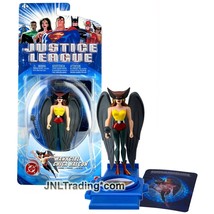 Year 2003 DC Comics Justice League 5 Inch Figure HAWKGIRL with Mace, Base &amp; Card - £43.95 GBP