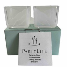 PartyLite Cirrus Pair Votive Tealight Candle Holder Frosted P7347 Original Box - £14.47 GBP